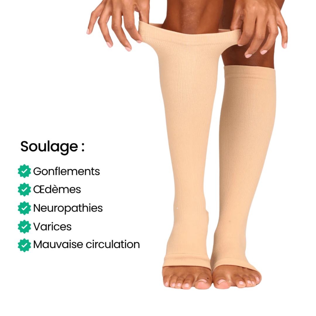 Chaussettes de compression pieds ouverts